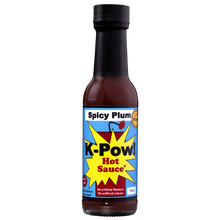 Load image into Gallery viewer, K-Pow Spicy Plum Hot Sauce bottle on white background. Medium heat award-winning hot sauce made in NZ with Habanero and plum.